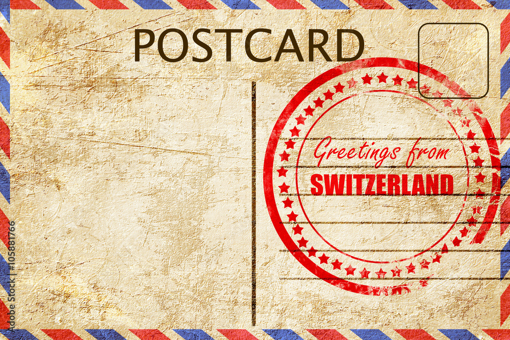 Fototapeta premium Greetings from switzerland