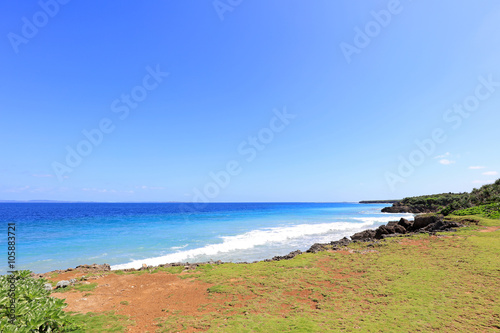 南国の美しいビーチと紺碧の空 © sunabesyou