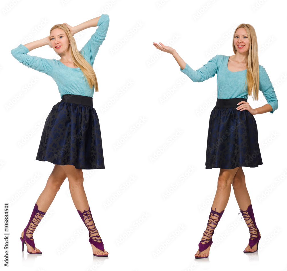 Composite photo of woman in various poses Composite photo of woman in various poses