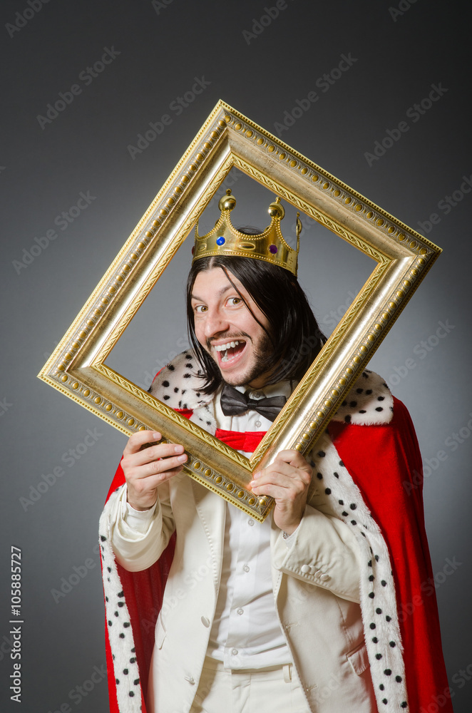 Fototapeta premium Young king businessman in royal concept