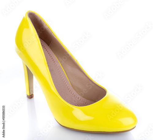 Yellow high heel shoe