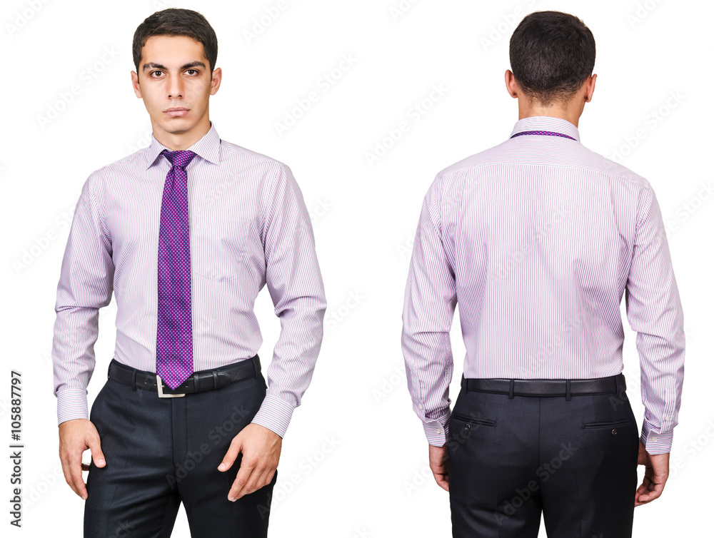 Young man in fashion concept isolated on white Young man in fashion concept isolated on white