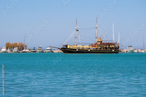 Old ship in Zakynthos port