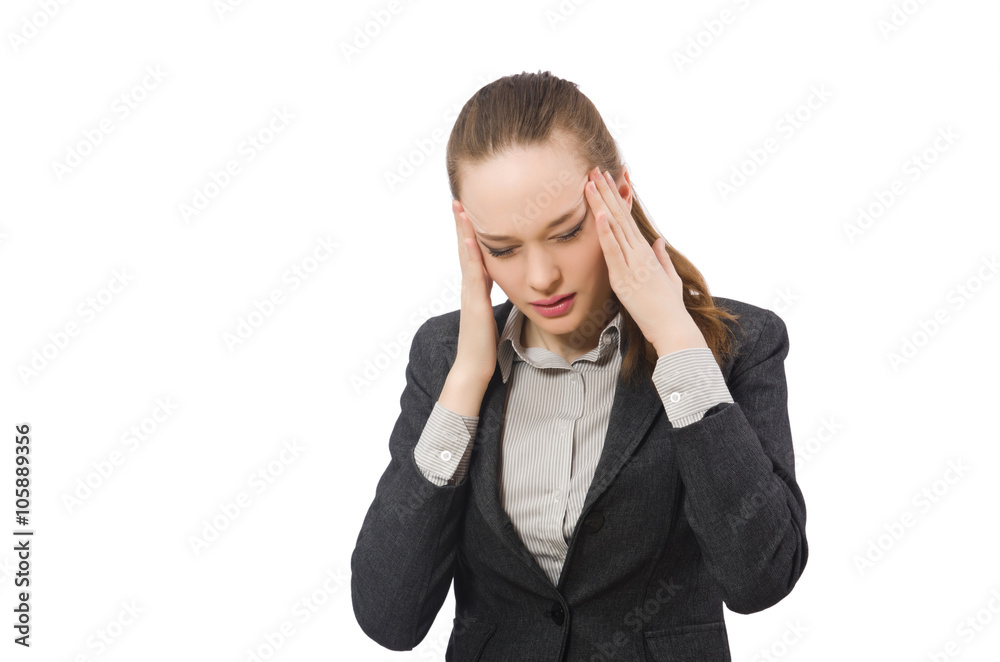 Pretty office manager isolated on white Pretty office manager isolated on white