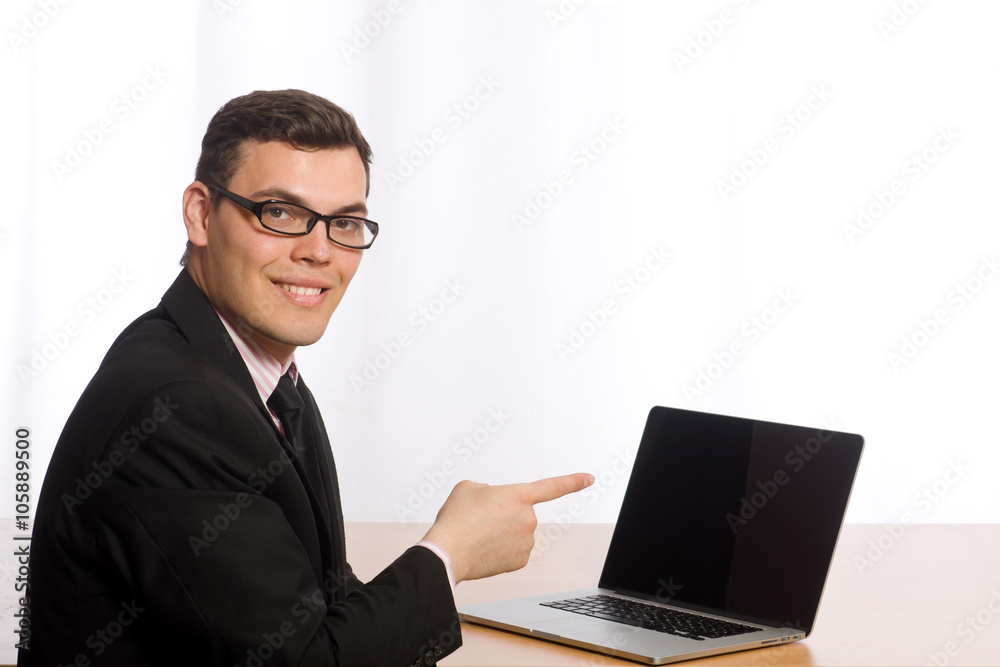 Young businessman isolated on the white Young businessman isolated on the white