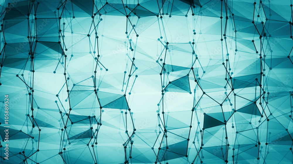 Future Shapes 1011: Abstract geometrical video background with wireframe triangles and squares (Loop).