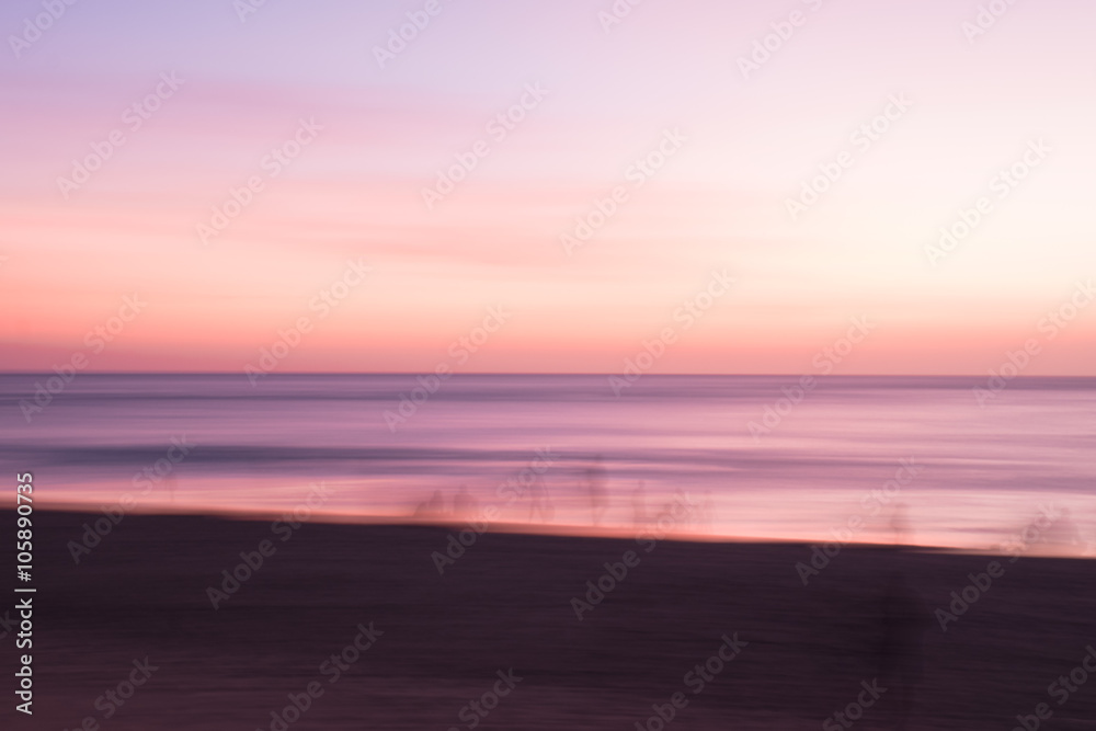 Blur people relax on tropical sunset beach abstract background. Blur people relax on tropical sunset beach abstract background.