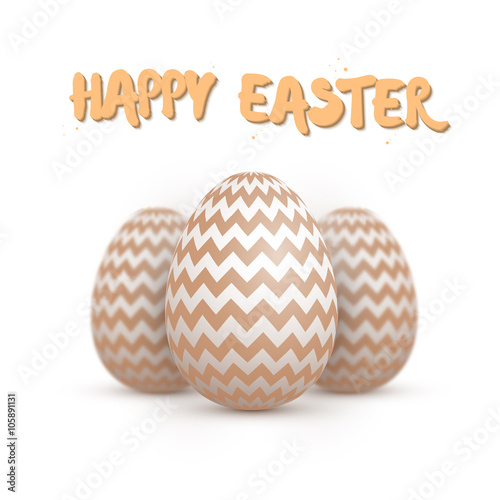 Realistic Vector Easter Egg Set. Happy Easter Painted Vector Egg