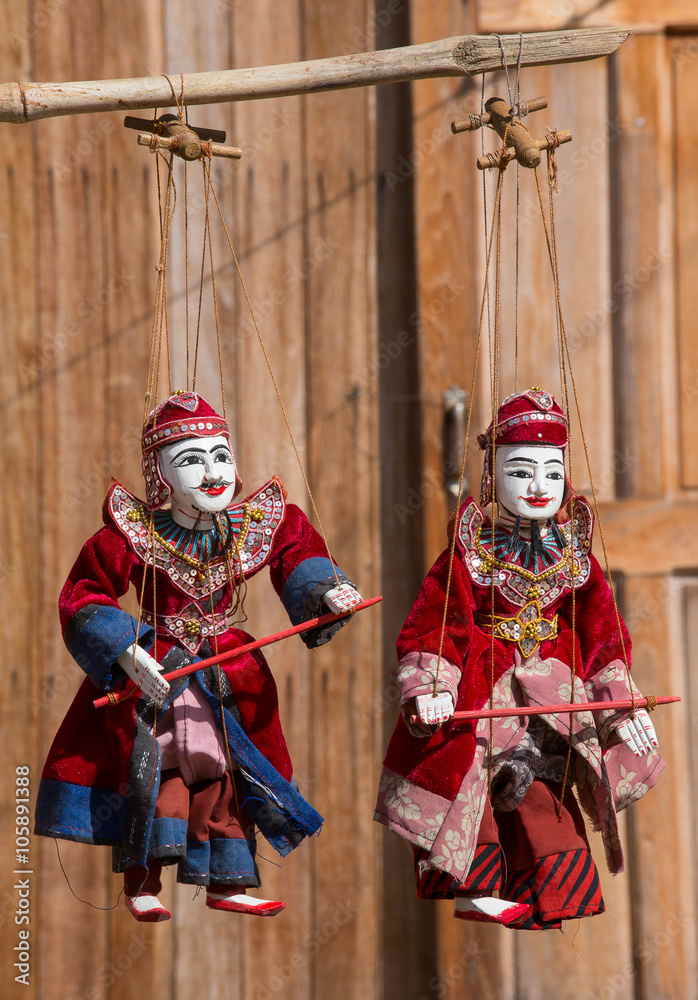 String Puppet Myanmar tradition dolls. Burma