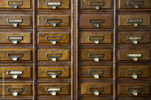 close-up of a very old apothecary cabinet