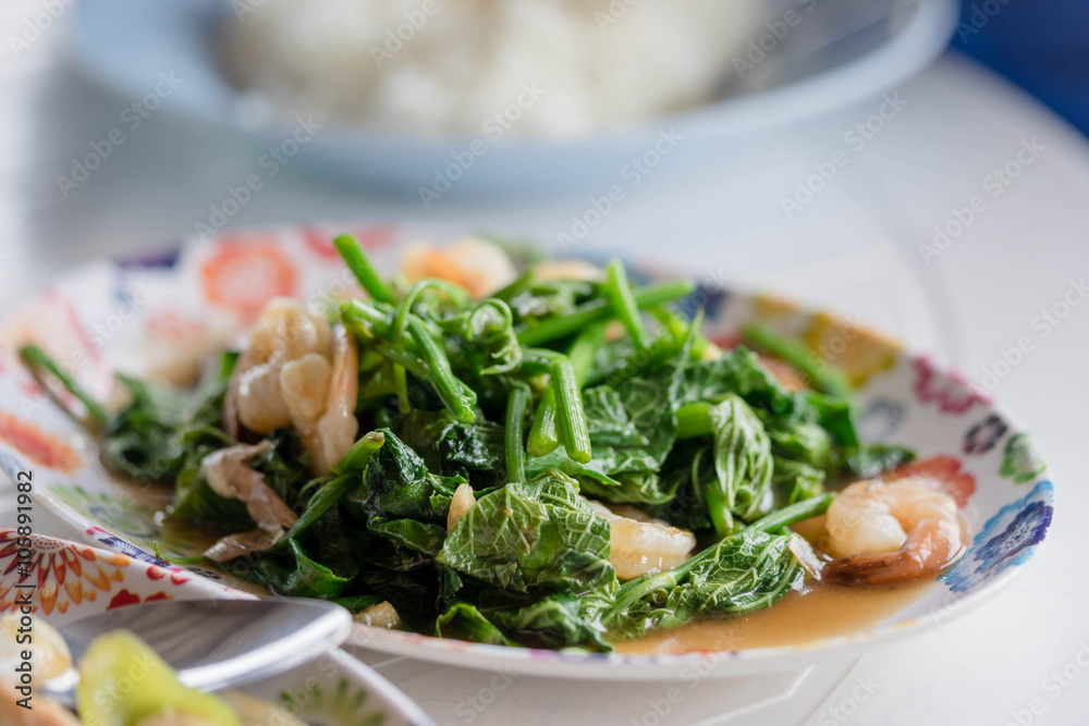 Fried bitter gourd leaf Fried bitter gourd leaf