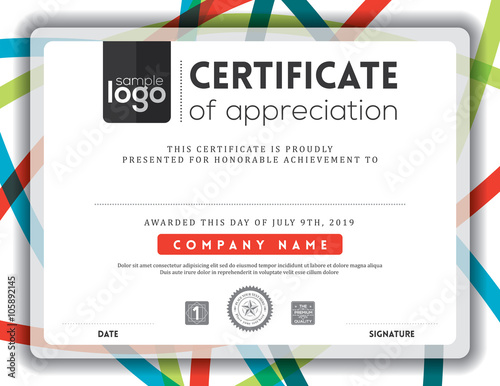 Modern certificate frame design template