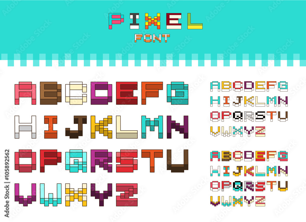 Isometric colorful alphabet font. 3D isometric letters for web a