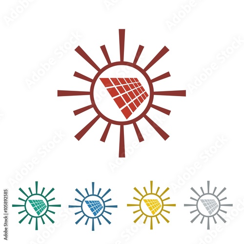 solar cell logo icon Vector