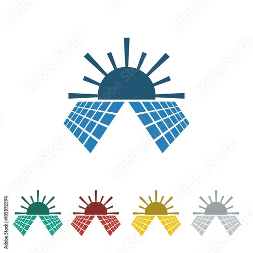 solar cell logo icon Vector