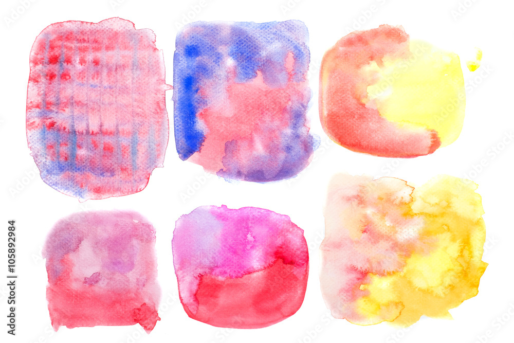 Abstract set of watercolor texture on white background Abstract set of watercolor texture on white background