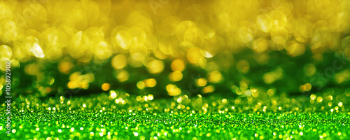 gold green glitter bokeh te...