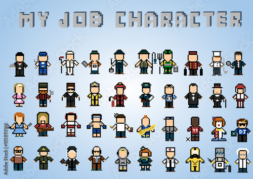 Collection abstract character of my job ; Vector illustration