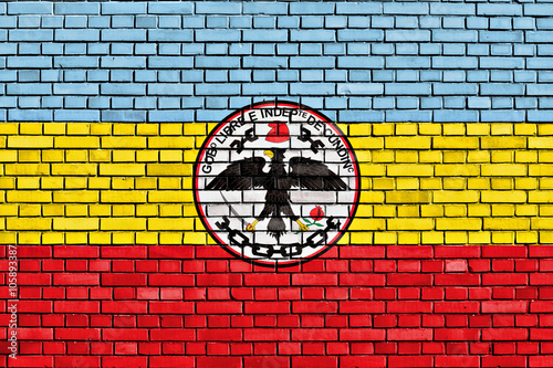 flag of Cundinamarca painted on brick wall