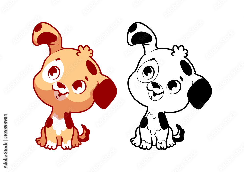 Naklejka premium Cute little puppy.