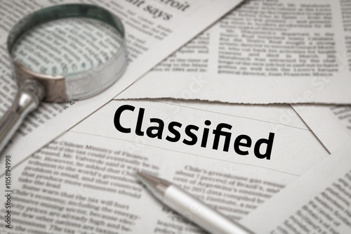 classified headline on newspaper