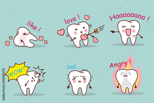 cute cartoon tooth set