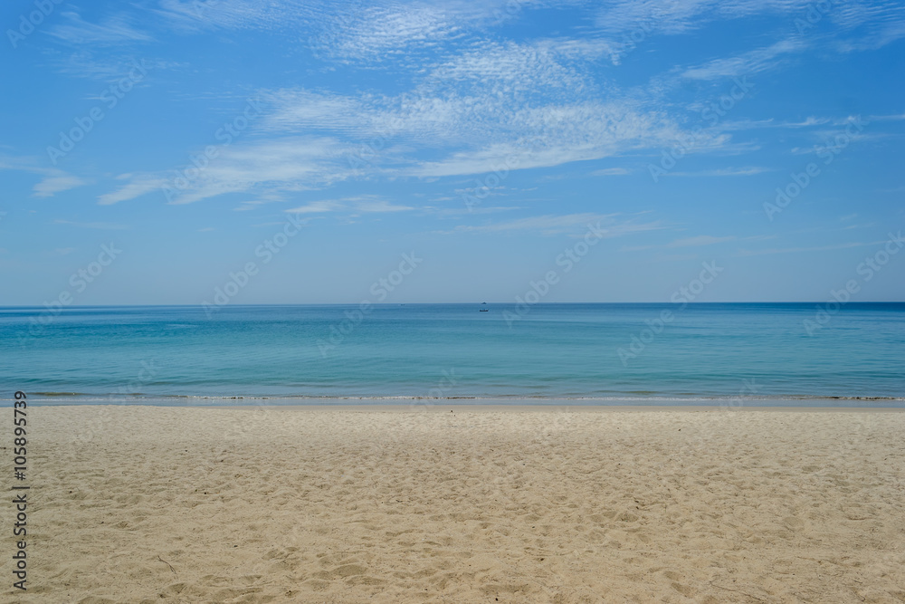 Beautiful blue sky at Layan beach in Phuket Island,Thailand