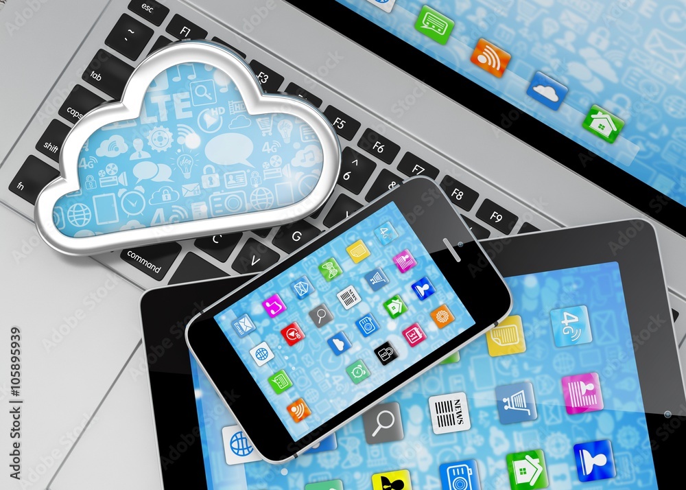 laptop, tablet pc, smart phone and cloud laptop, tablet pc, smart phone and cloud
