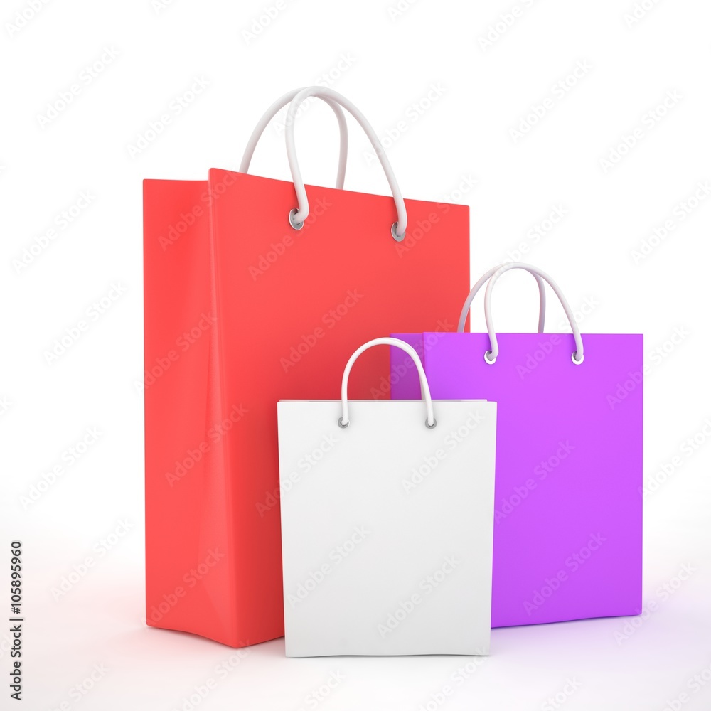 Paper Shopping Bags isolated on white background Paper Shopping Bags isolated on white background