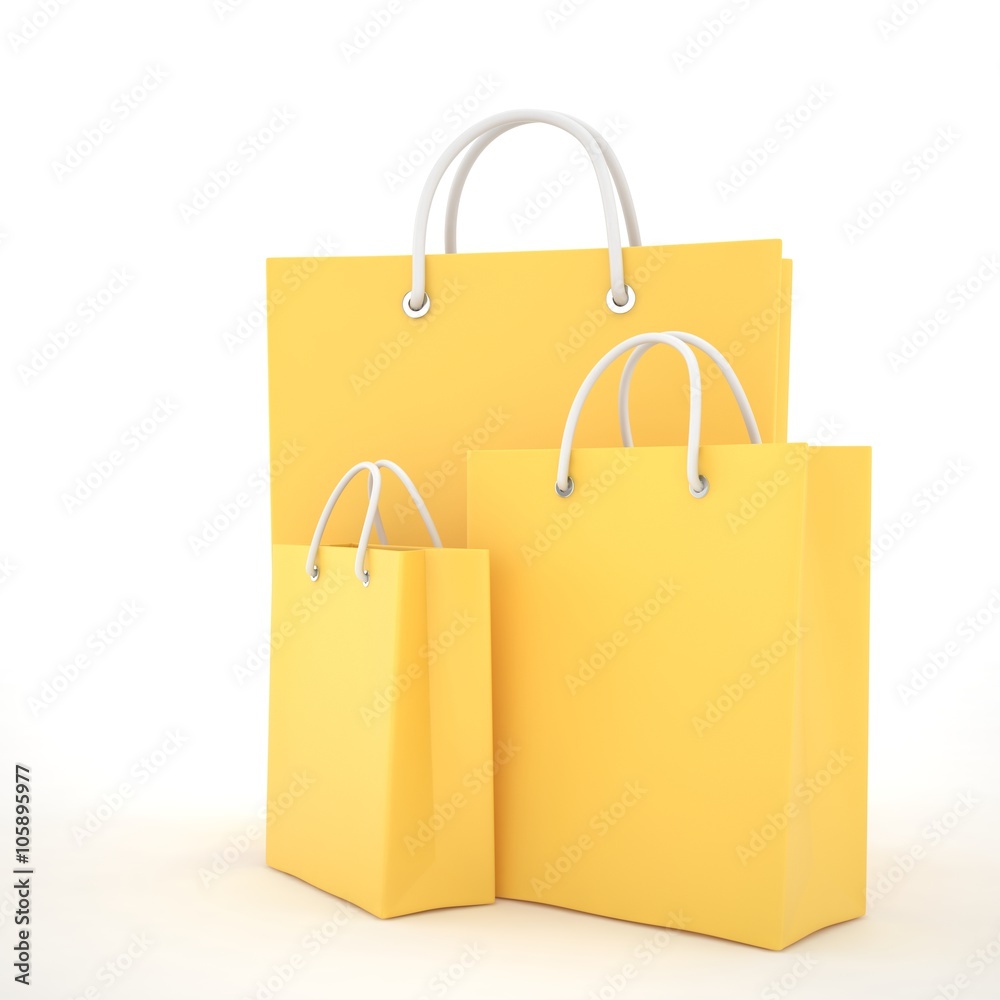 Paper Shopping Bags isolated on white background Paper Shopping Bags isolated on white background
