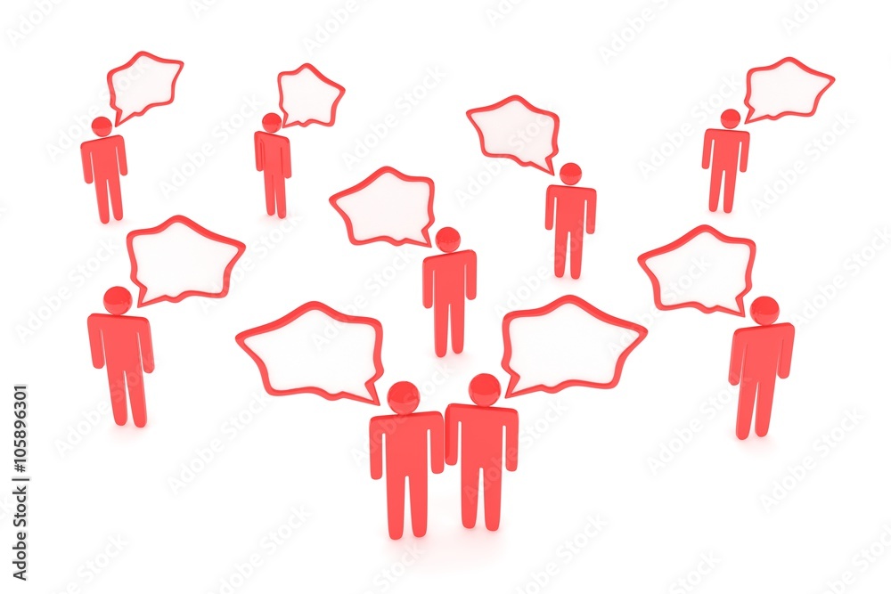 people with talk bubbles isolated over a white background people with talk bubbles isolated over a white background