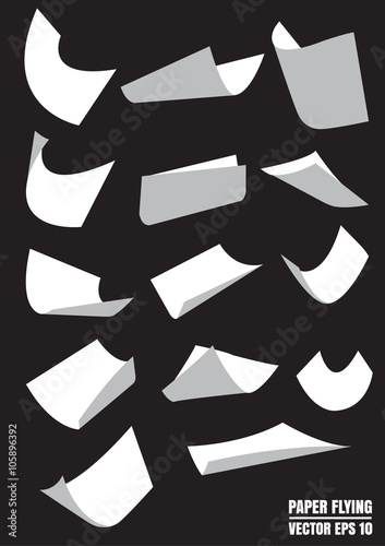 Paper flying from vector