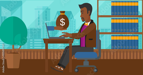 Businessman working in office.