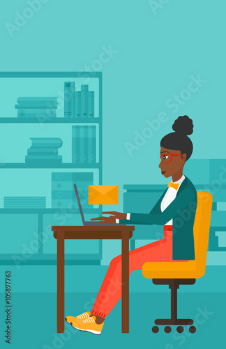 Wallpaper Mural Woman receiving email. Torontodigital.ca