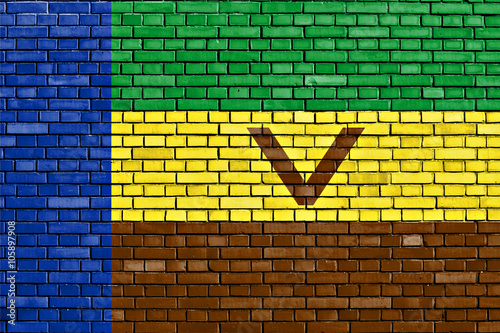 flag of Venda painted on brick wall
