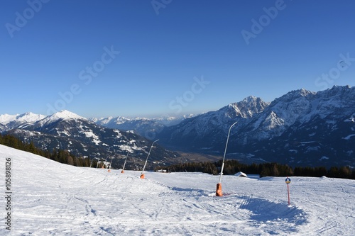 Lienzer Dolomiten, Zettersfeld, Schigebiet, Pisten, Abend, Faschinalm, Osttirol, Lienz photo