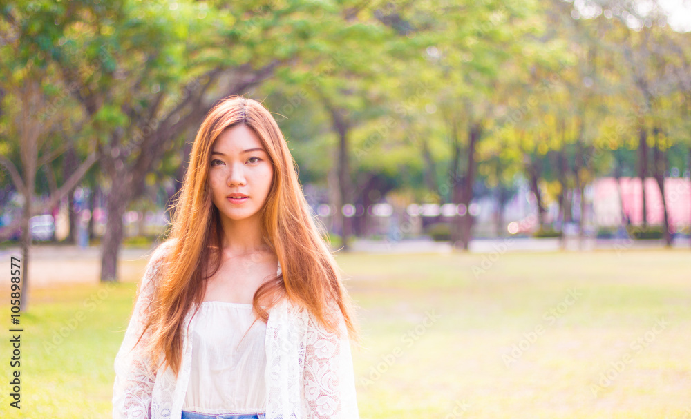 Portrait of a beautiful young Asian woman outdoor Portrait of a beautiful young Asian woman outdoor