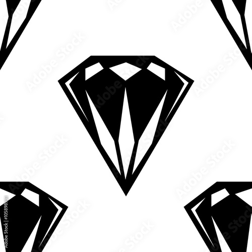 Black and white style diamonds background. Geometric seamless pattern with diamonds.