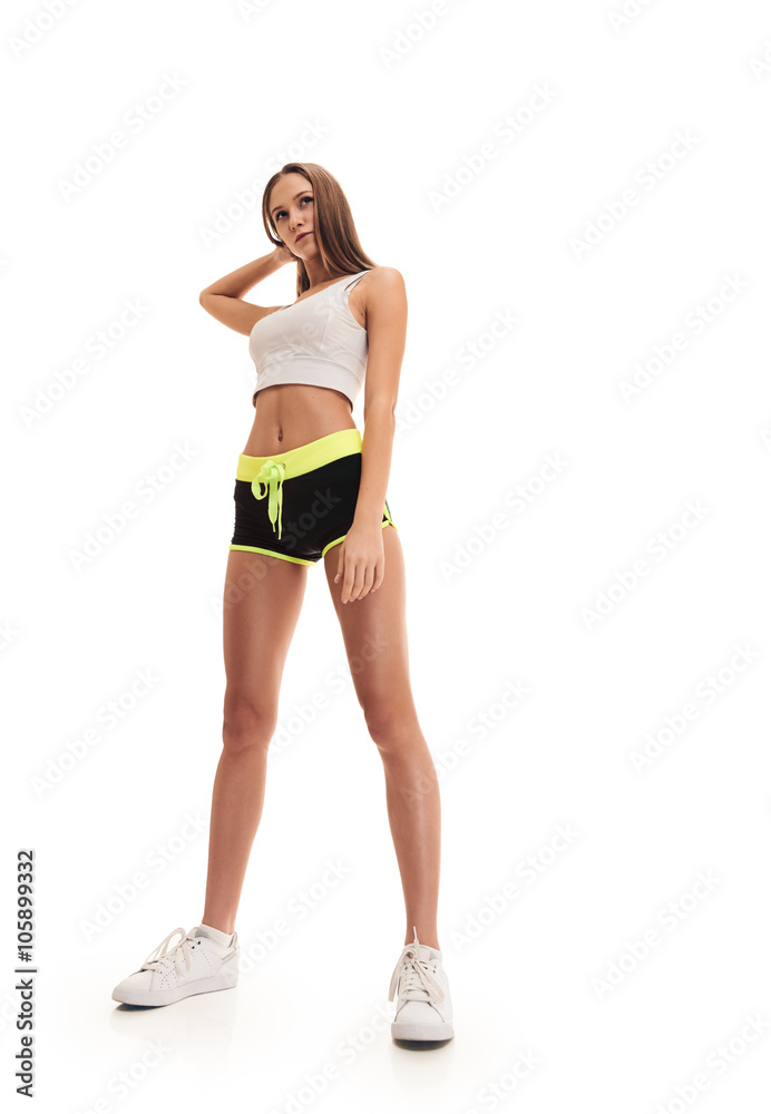 sporty fitness woman. shot from down sporty fitness woman. shot from down