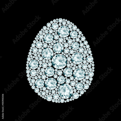 Easter egg with bow decorative diamond composition