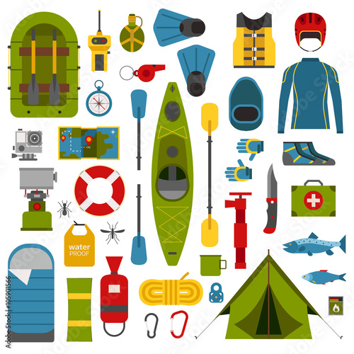 Camping and Hiking Vector Icons