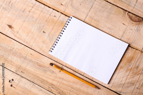 Notepad on wood