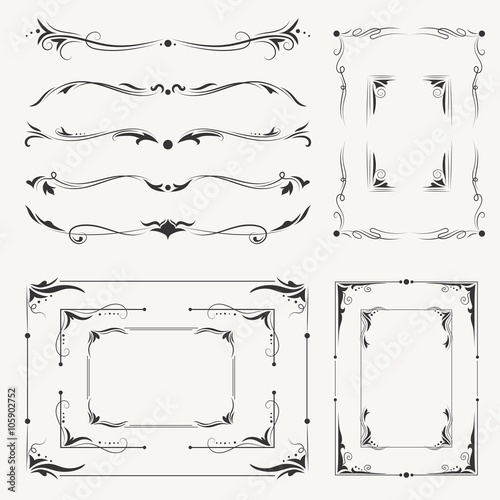 Vector Calligraphic Frames and Vignettes 