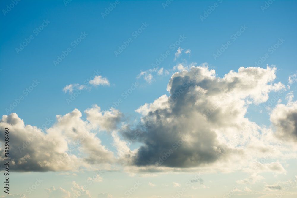 Clouds in blue sky.