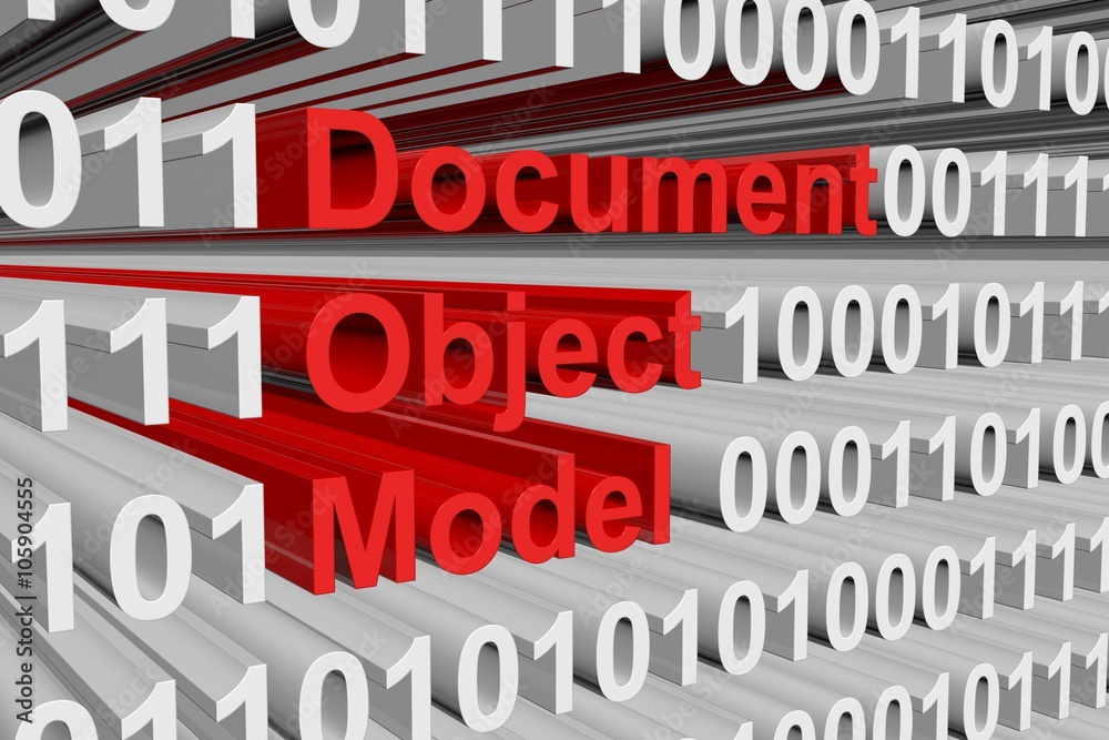 Document Object Model is presented in the form of binary code