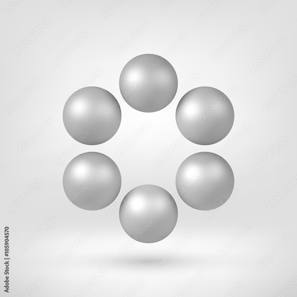 White abstract array with pearl spheres, atom, molecule grid with realistic shadow and light background for logo, design concepts, web, presentations and prints. 3D render design. Vector illustration. White abstract array with pearl spheres, atom, molecule grid with realistic shadow and light background for logo, design concepts, web, presentations and prints. 3D render design. Vector illustration.