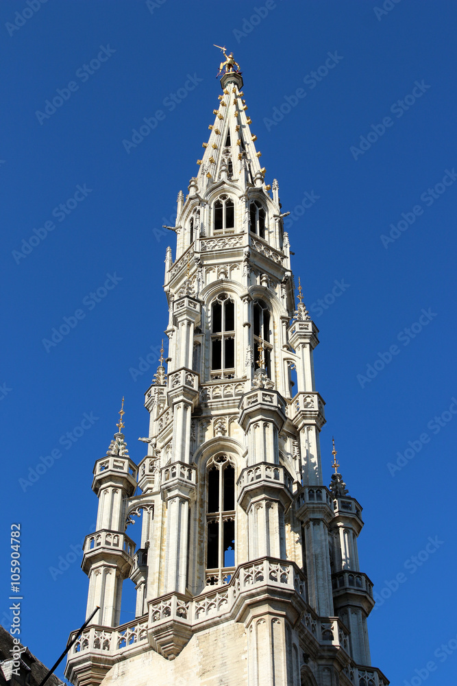 Bruxelles, Grand-Place, Hôtel de ville, flèche