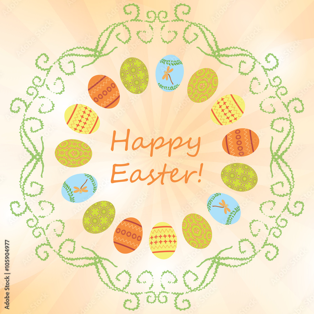 light orange vector background with easter eggs - happy easter light orange vector background with easter eggs - happy easter
