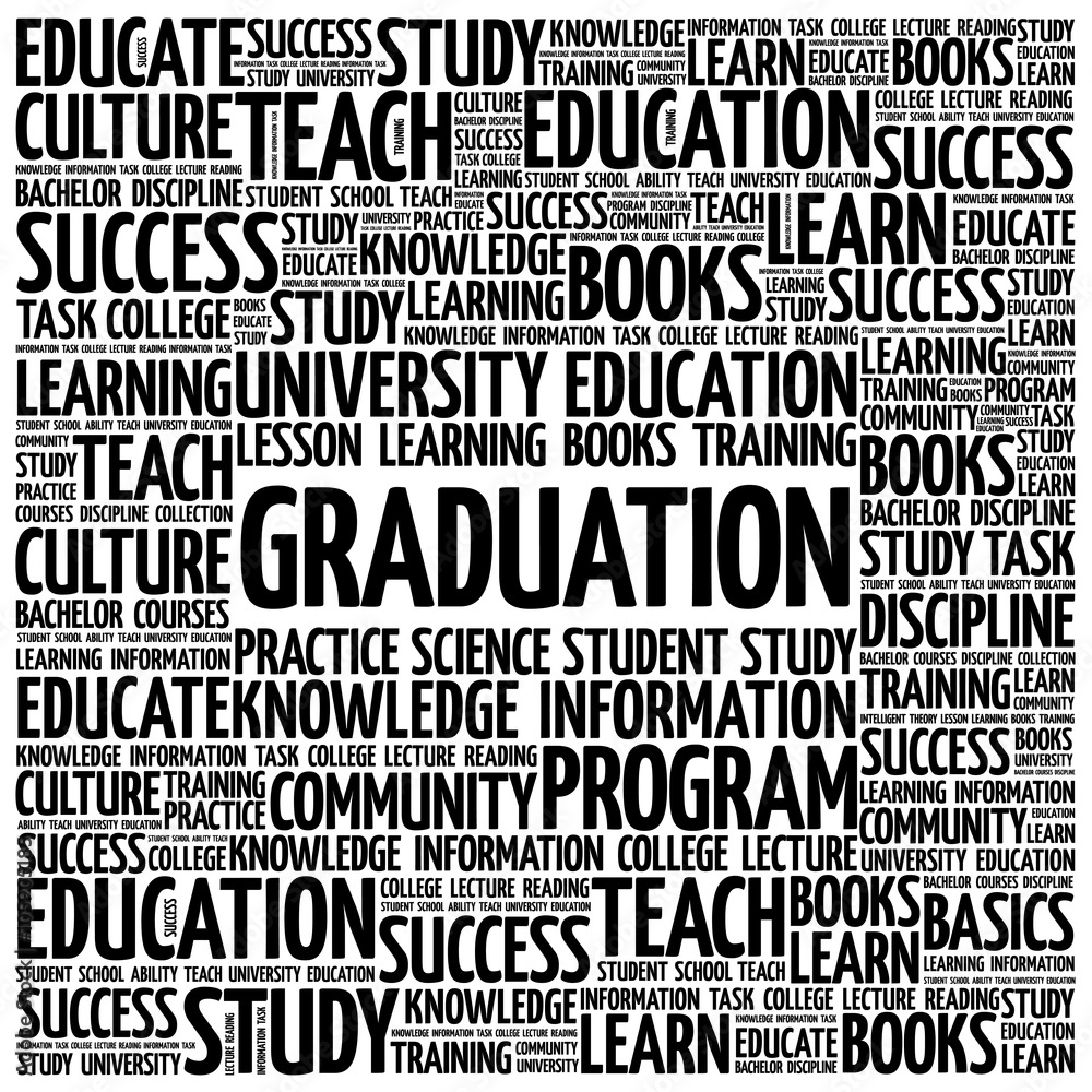 GRADUATION word cloud, education concept background Stock Vector ...