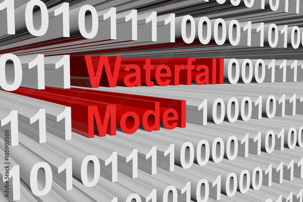waterfall model is presented in the form of binary code